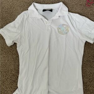 Versace White Polo with Multicolor Logo